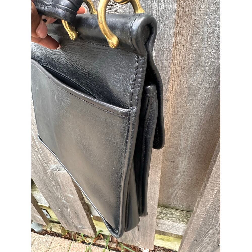 Vintage Coach Willis 9927 Black Leather Crossbody Satchel Bag Fair Condition - Picture 9 of 10